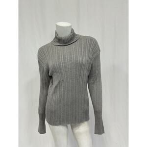 Naadam Ribbed Cutout Back Grey Cotton Sweater Size L